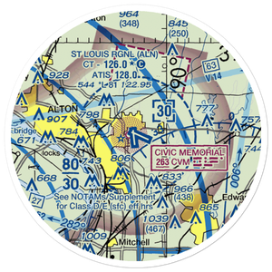 St Louis Regional Airport (ALN) VFR Sectional Sticker (20 mile)