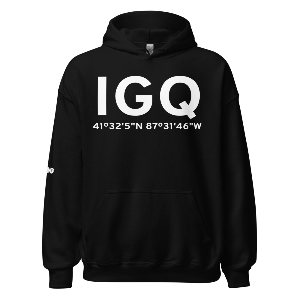 Chicago (KIGQ) Airport Hoodie Sweatshirt 