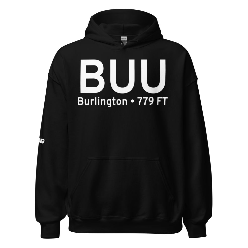 Burlington (KBUU) Airport Hoodie Sweatshirt 
