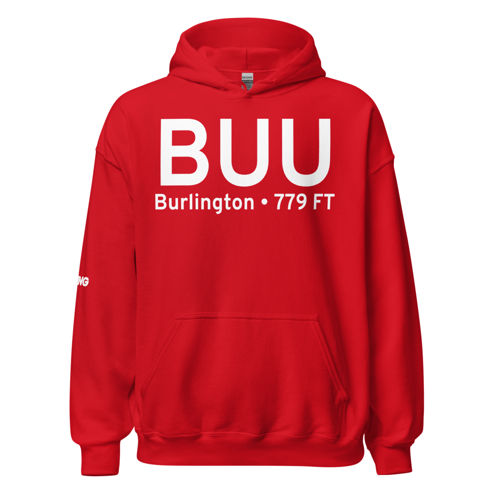Burlington (KBUU) Airport Hoodie Sweatshirt 