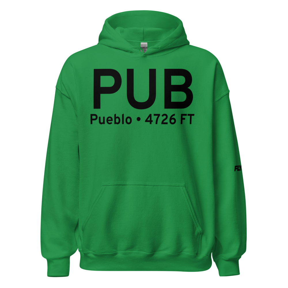 Pueblo (KPUB) Airport Hoodie Sweatshirt 