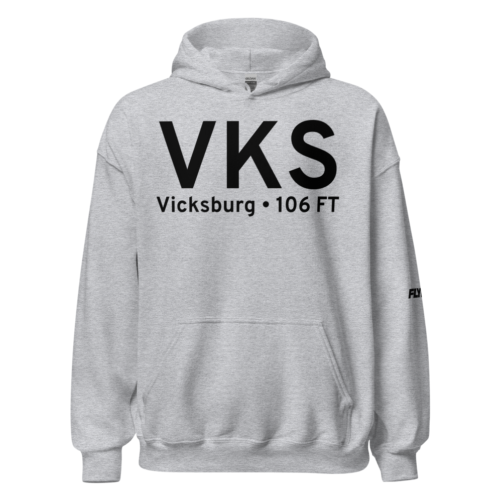 Vicksburg (KVKS) Airport Hoodie Sweatshirt 
