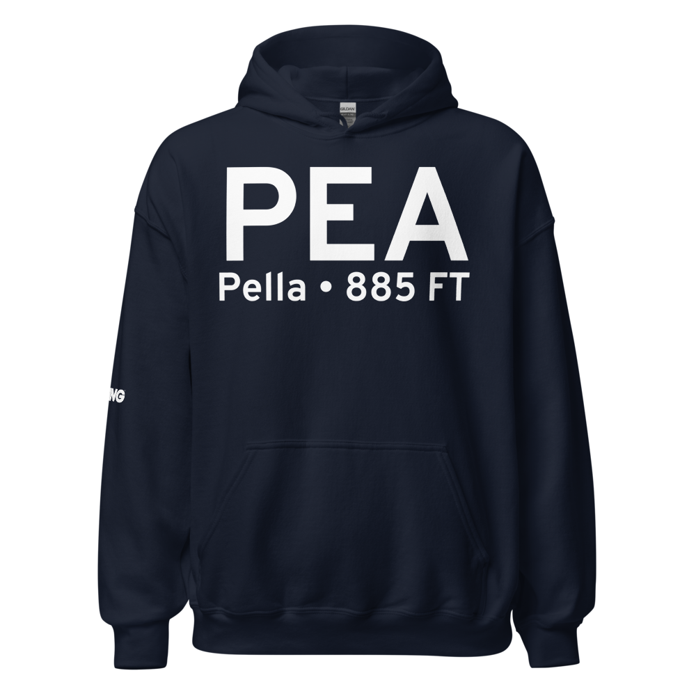 Pella (KPEA) Airport Hoodie Sweatshirt 