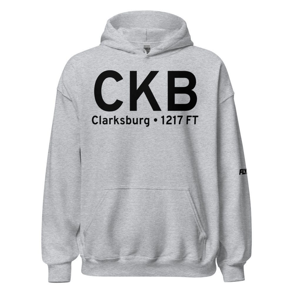 Clarksburg (KCKB) Airport Hoodie Sweatshirt 