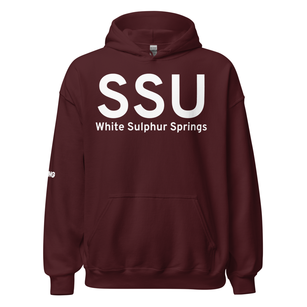 White Sulphur Springs (SSU) Airport Hoodie Sweatshirt 