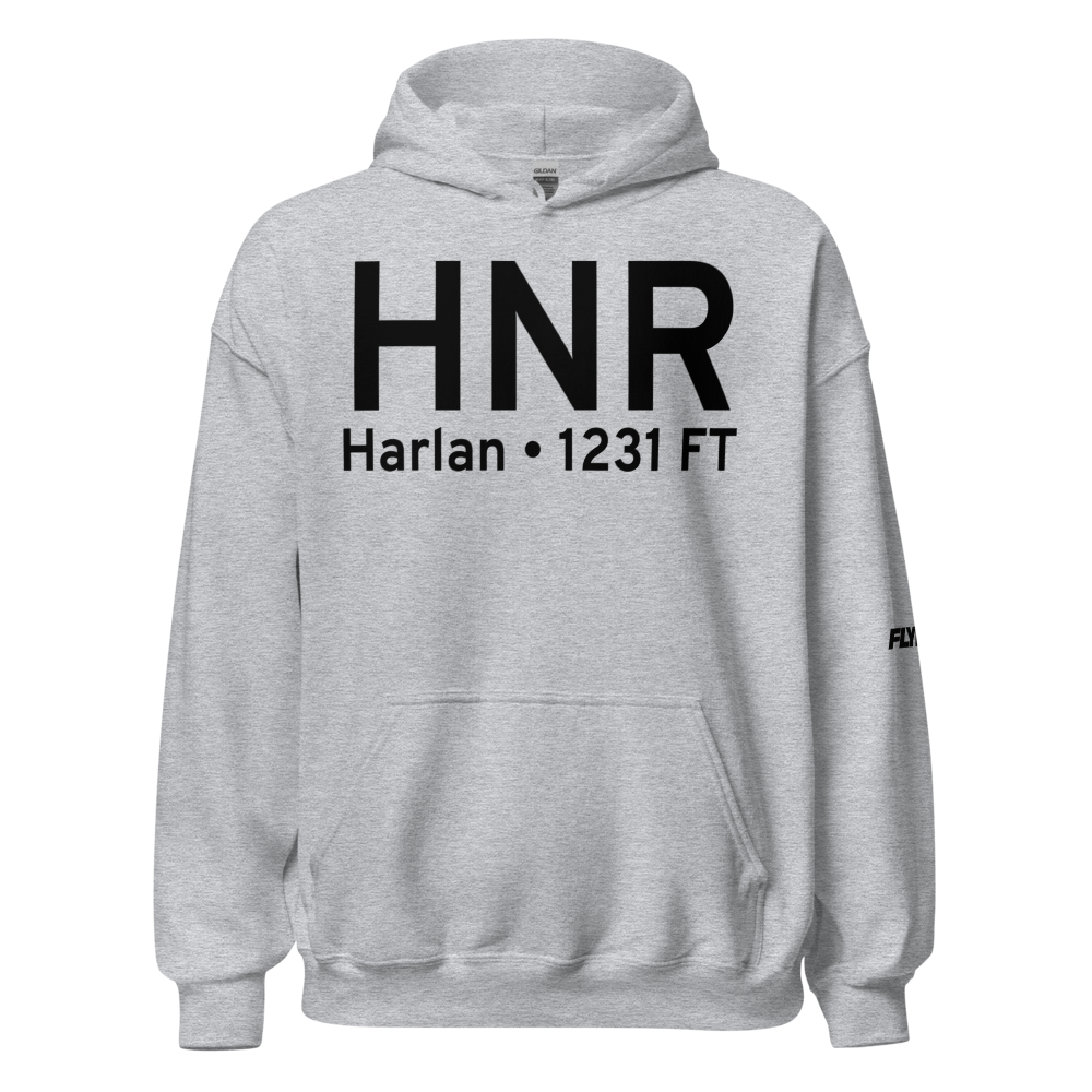 Harlan (KHNR) Airport Hoodie Sweatshirt 