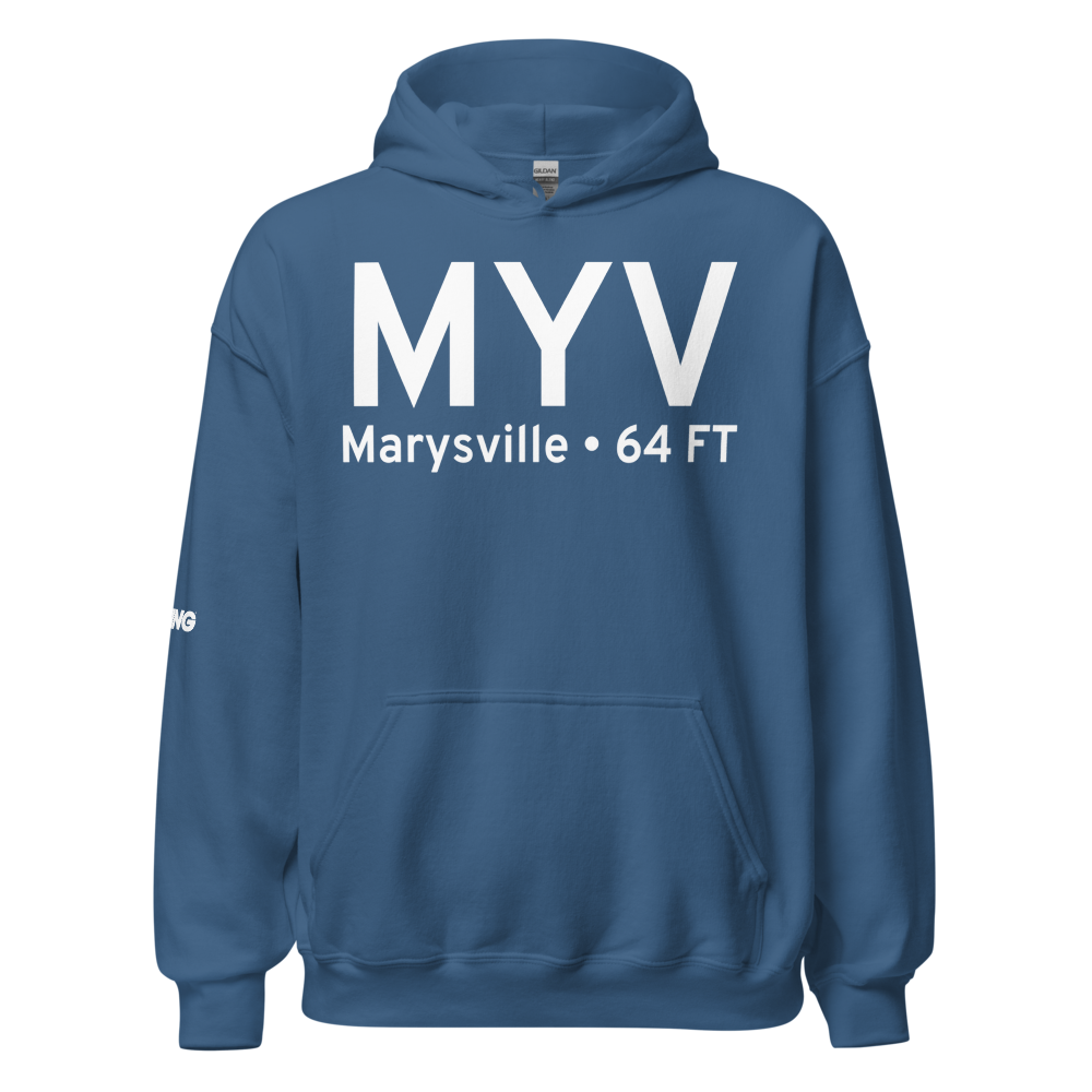 Marysville (KMYV) Airport Hoodie Sweatshirt 