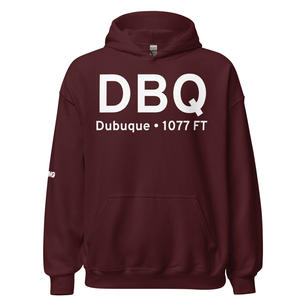 Dubuque (KDBQ) Airport Hoodie Sweatshirt 