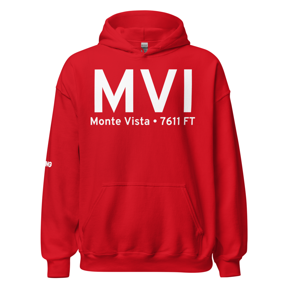 Monte Vista (KMVI) Airport Hoodie Sweatshirt 