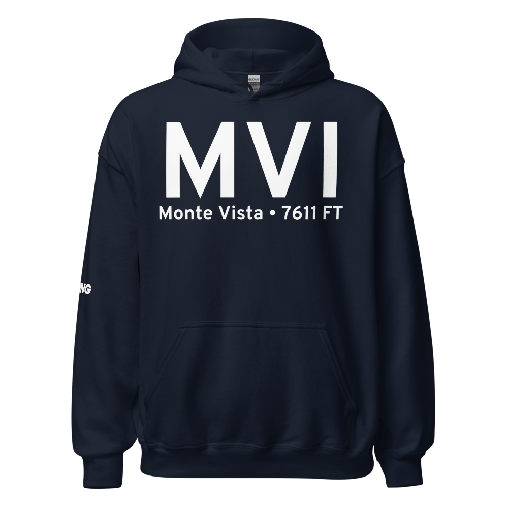 Monte Vista (KMVI) Airport Hoodie Sweatshirt 