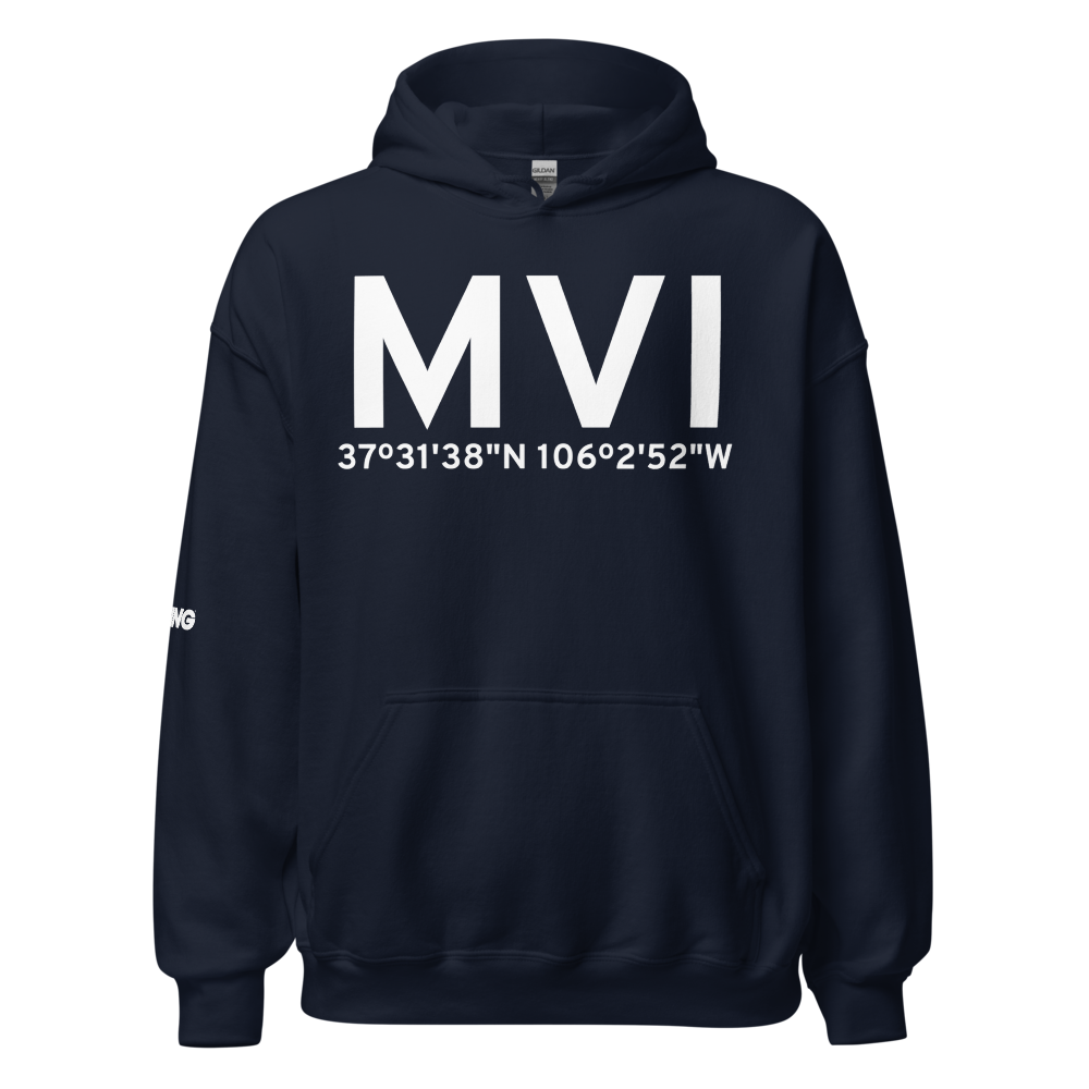 Monte Vista (KMVI) Airport Hoodie Sweatshirt 