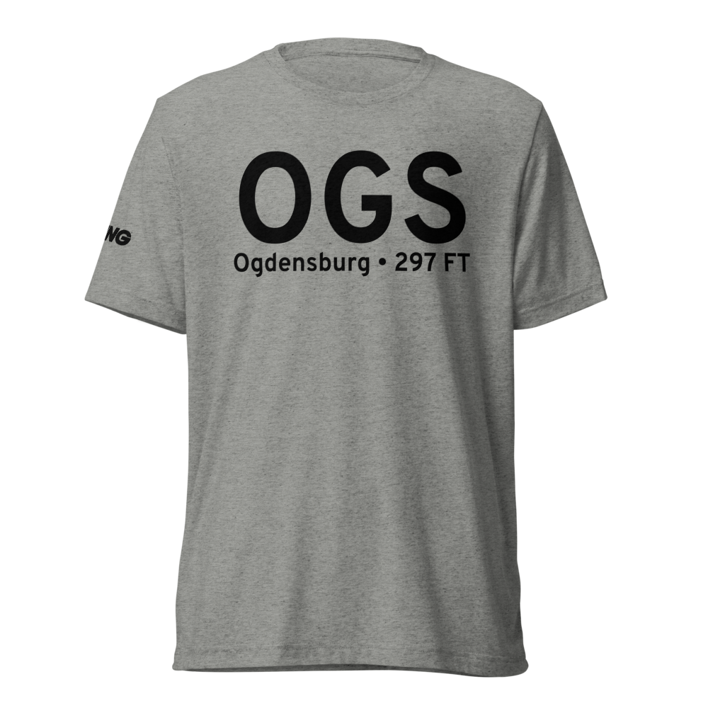Ogdensburg (KOGS) Airport Tri-blend T-Shirt 