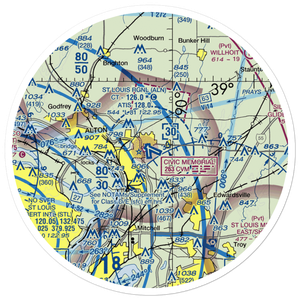 St Louis Regional Airport (ALN) VFR Sectional Sticker (30 mile)