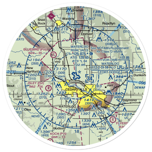 Waterloo Regional Airport (ALO) VFR Sectional Sticker (30 mile)