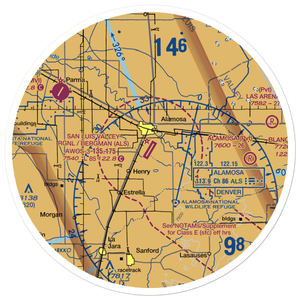 San Luis Valley Regional Bergman Field (ALS) VFR Sectional Sticker (30 mile)