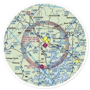 Thomas C Russell Field (ALX) VFR Sectional Sticker (30 mile)