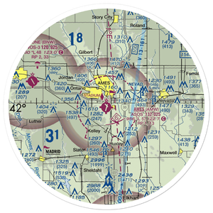 Ames Municipal Airport (AMW) VFR Sectional Sticker (30 mile)