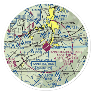Anniston Regional Airport (ANB) VFR Sectional Sticker (20 mile)