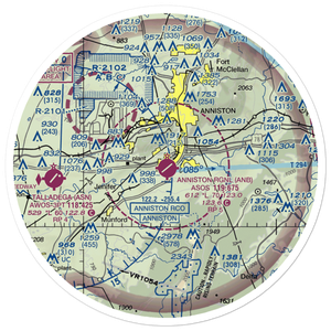 Anniston Regional Airport (ANB) VFR Sectional Sticker (30 mile)