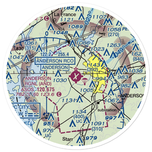 Anderson Regional Airport (AND) VFR Sectional Sticker (20 mile)