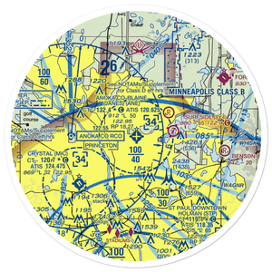 Anoka County-Blaine (Janes Field) Airport (ANE) VFR Sectional Sticker (30 mile)