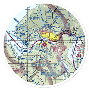 Sault Ste Marie Municipal Sanderson Field (ANJ) VFR Sectional Sticker (30 mile)