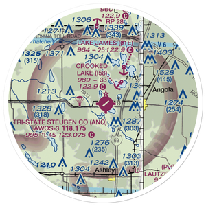 Tri State Steuben County Airport (ANQ) VFR Sectional Sticker (20 mile)