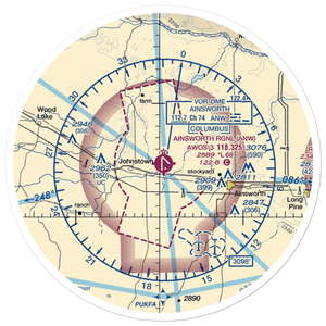 Ainsworth Regional Airport (ANW) VFR Sectional Sticker (30 mile)