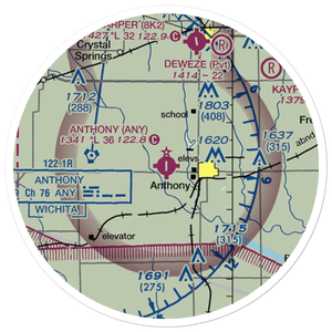 Anthony Municipal Airport (ANY) VFR Sectional Sticker (20 mile)