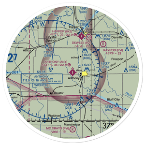 Anthony Municipal Airport (ANY) VFR Sectional Sticker (30 mile)
