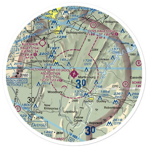 Altoona Blair County Airport (AOO) VFR Sectional Sticker (30 mile)