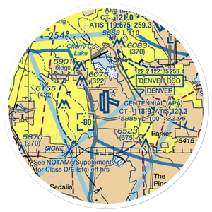 Centennial Airport (APA) VFR Sectional Sticker (20 mile)