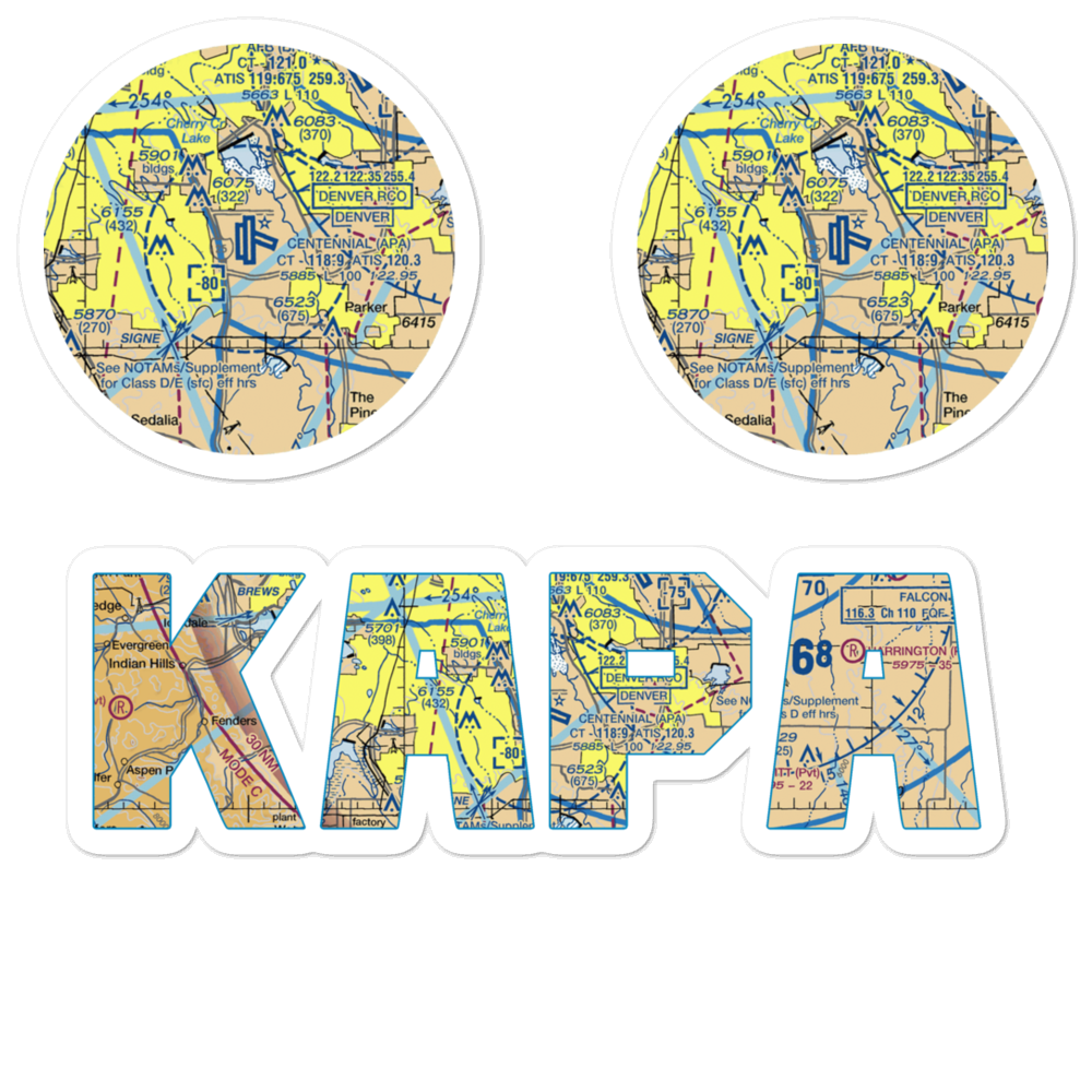 Centennial Airport (APA) VFR Sectional Sticker Pack 