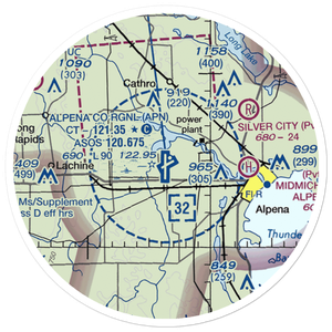 Alpena County Regional Airport (APN) VFR Sectional Sticker (20 mile)