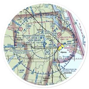 Alpena County Regional Airport (APN) VFR Sectional Sticker (30 mile)