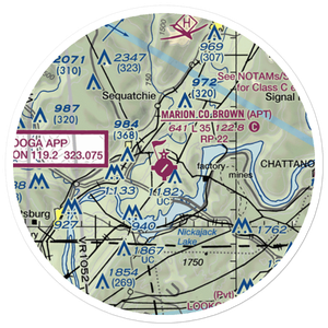 Marion County Brown Field (APT) VFR Sectional Sticker (20 mile)