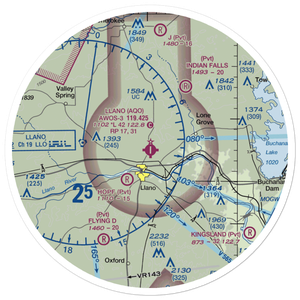 Llano Municipal Airport (AQO) VFR Sectional Sticker (30 mile)