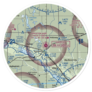 Appleton Municipal Airport (AQP) VFR Sectional Sticker (30 mile)