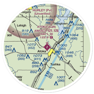 Atoka Municipal Airport (AQR) VFR Sectional Sticker (20 mile)