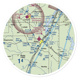 Atoka Municipal Airport (AQR) VFR Sectional Sticker (30 mile)