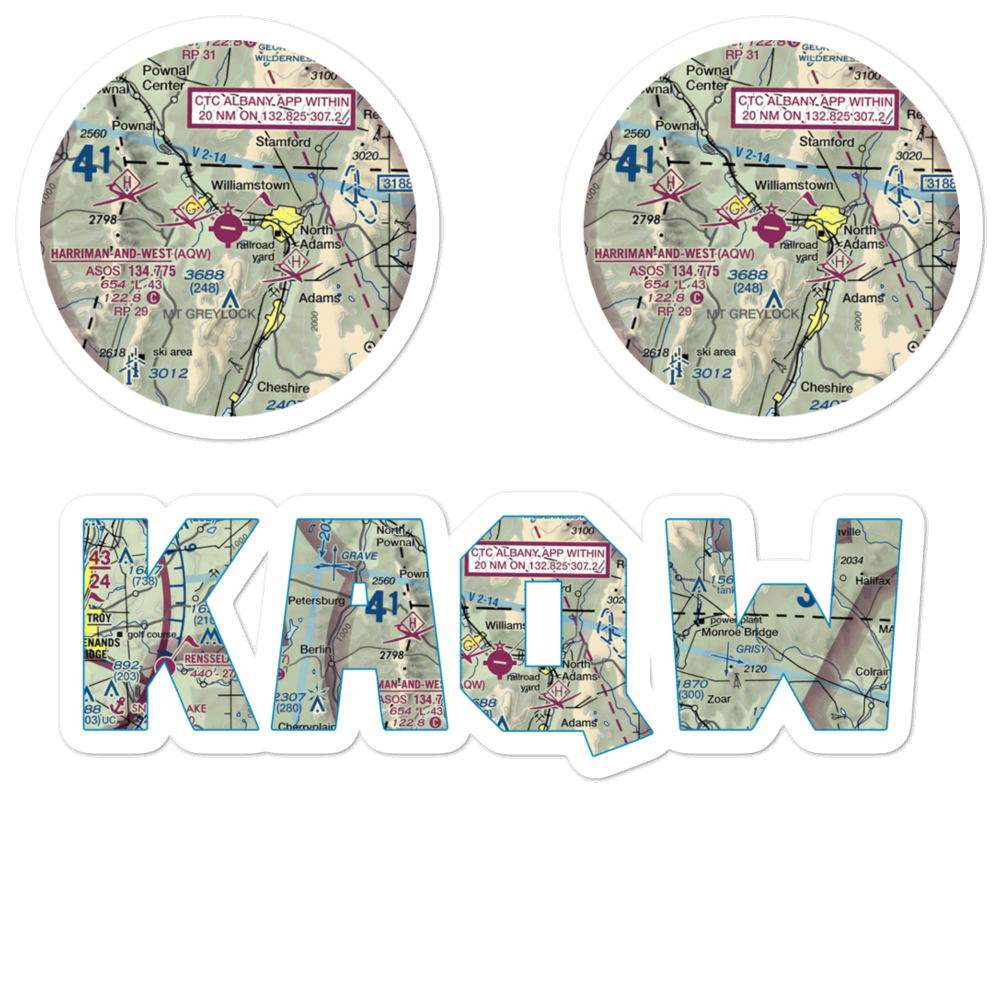 Harriman and West Airport (AQW) VFR Sectional Sticker Pack 