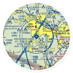Ann Arbor Municipal Airport (ARB) VFR Sectional Sticker (20 mile)
