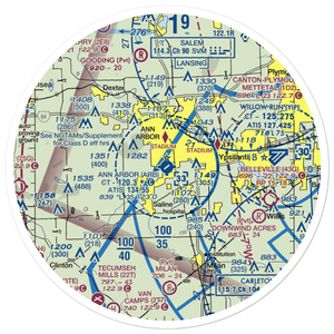 Ann Arbor Municipal Airport (ARB) VFR Sectional Sticker (30 mile)