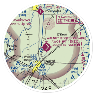 Walnut Ridge Regional Airport (ARG) VFR Sectional Sticker (20 mile)