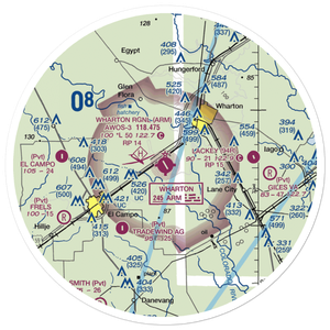 Wharton Regional Airport (ARM) VFR Sectional Sticker (30 mile)
