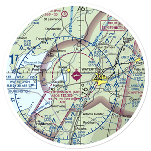 Watertown International Airport (ART) VFR Sectional Sticker (30 mile)