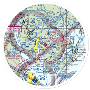 Beaufort County Airport (ARW) VFR Sectional Sticker (30 mile)