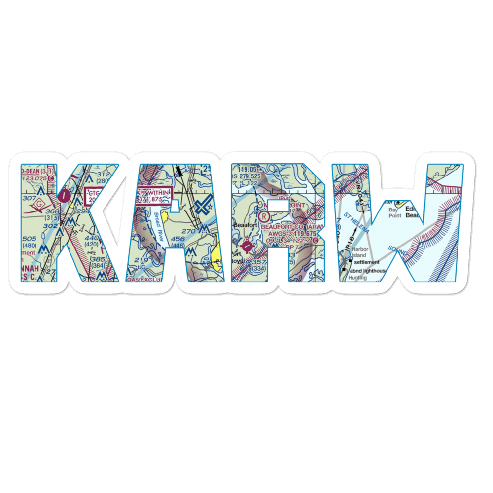 Beaufort County Airport (ARW) VFR Sectional Sticker 