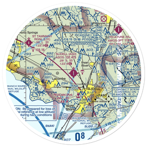 Slidell Airport (ASD) VFR Sectional Sticker (30 mile)