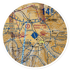 Aspen-Pitkin Co/Sardy Field (ASE) VFR Sectional Sticker (20 mile)
